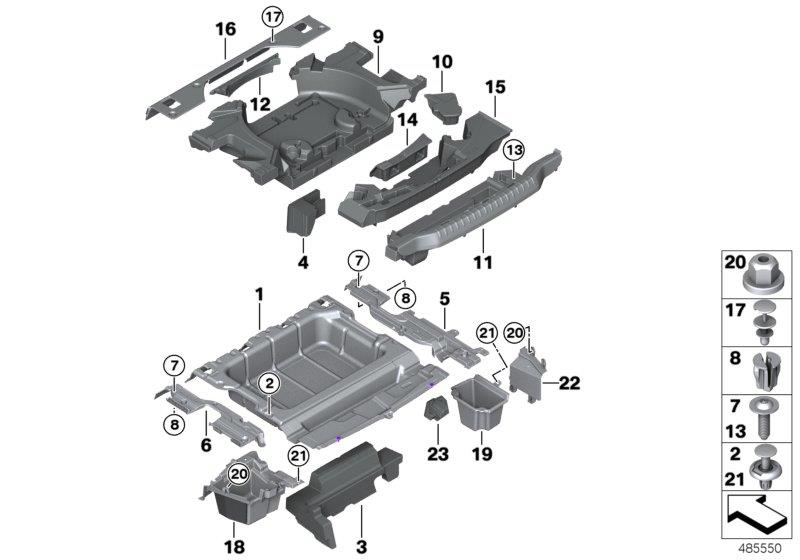Diagram Storage surface, trunk floor for your 1996 BMW