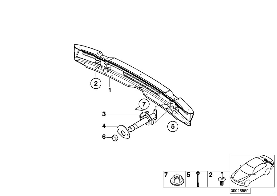 Diagram Carrier, rear for your 2006 BMW M6   