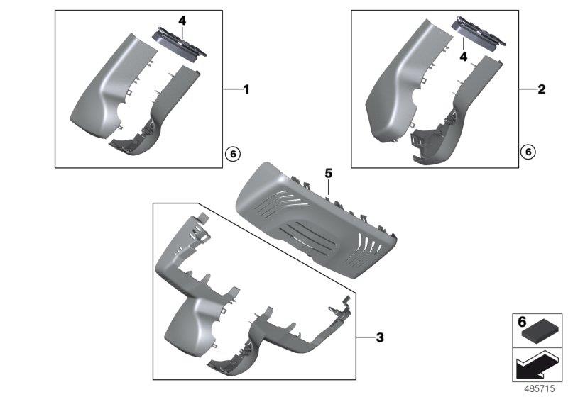 Diagram Covers for interior rearview mirror for your 2023 BMW X3  30eX 