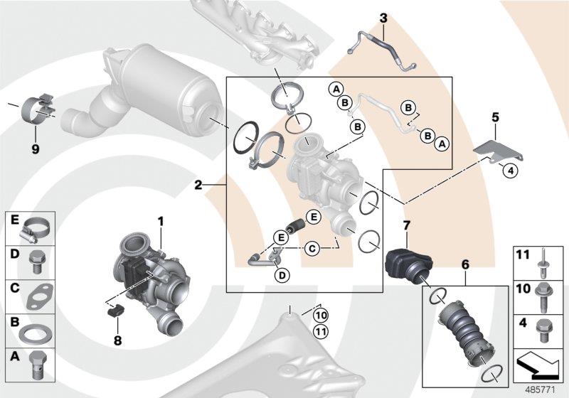 Diagram Exhaust turbo.and Value Line install.kit for your BMW