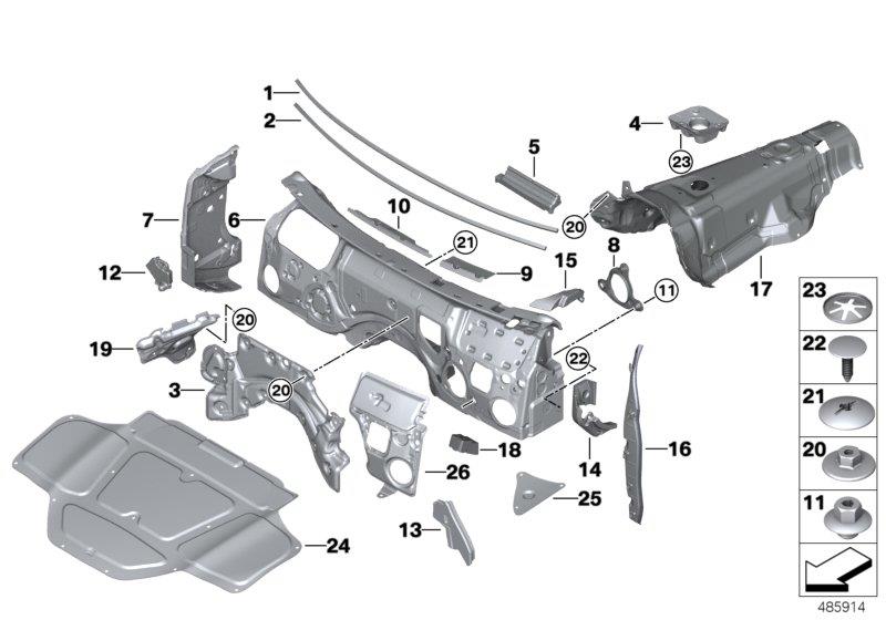 Diagram SOUND INSULATING FRONT for your 2021 BMW X3   