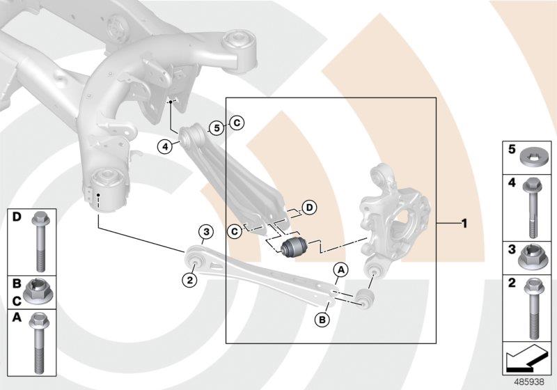 Diagram Repair kit for ball joint for your 2016 BMW M6   