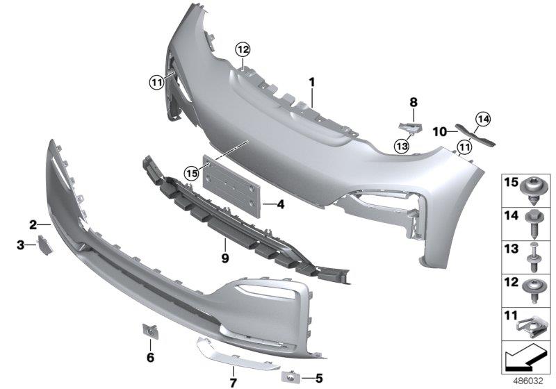 Diagram Trim cover, front for your 2016 BMW 550i   