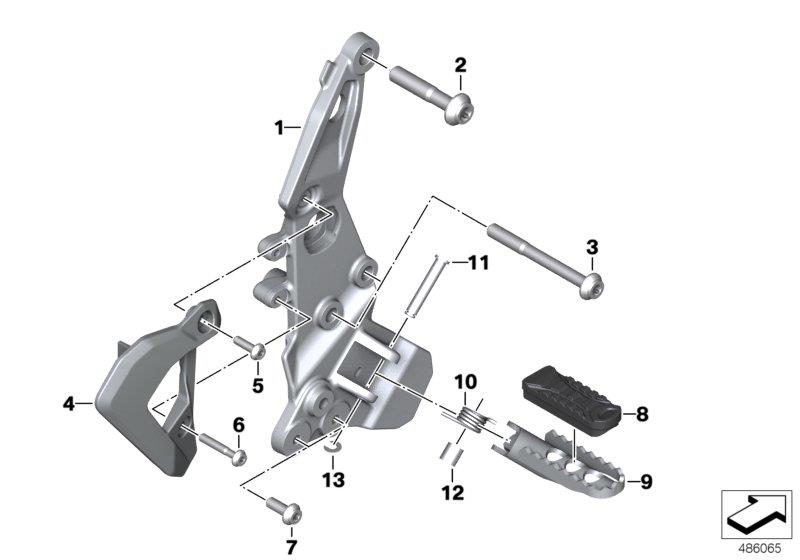 Diagram Footrest plate/footrest front right for your BMW