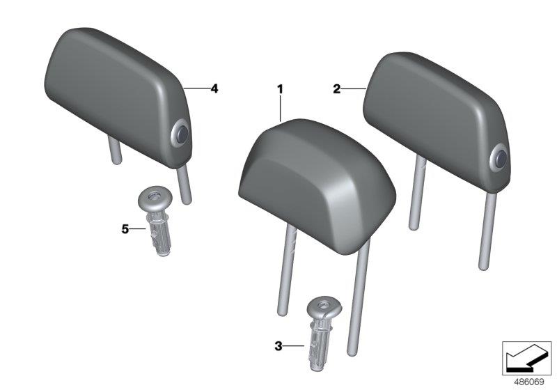 Diagram Rear seat head restraint for your BMW