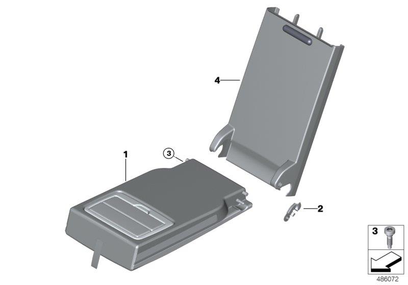 Diagram Rear seat center armrest for your 2012 BMW M6   