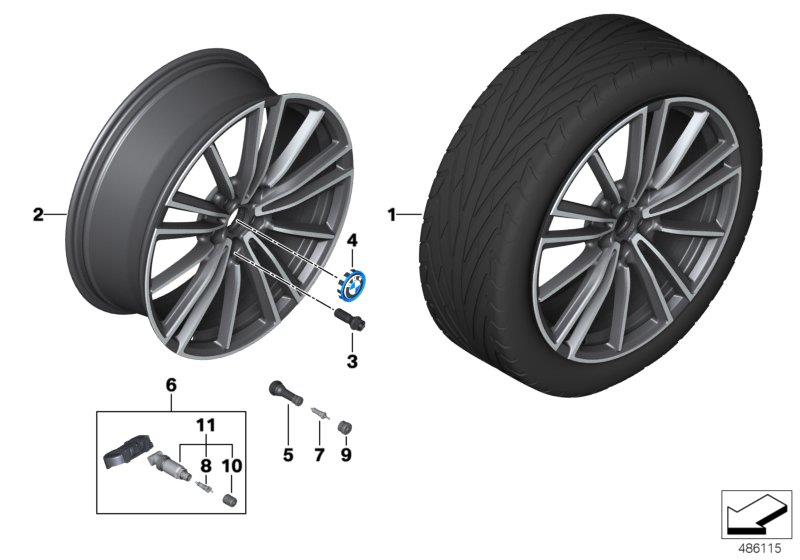 Diagram BMW i LA wheel multi-spoke 516 - 20" for your BMW