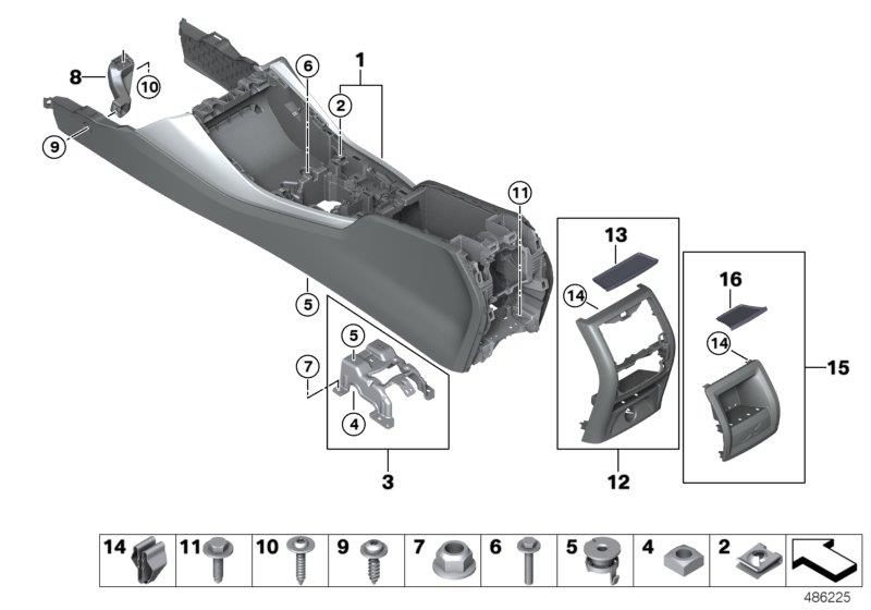 BMW X3 Armrest, centre console. TACORAROT 51165A250A1 BMW Northwest