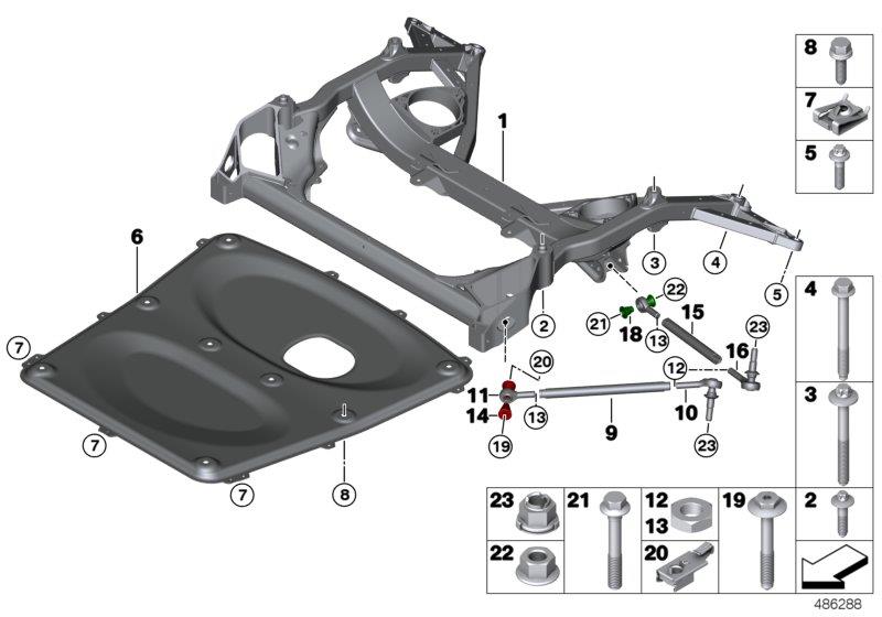 Diagram Frnt axle support,wishbone/tension strut for your 1995 BMW M3   