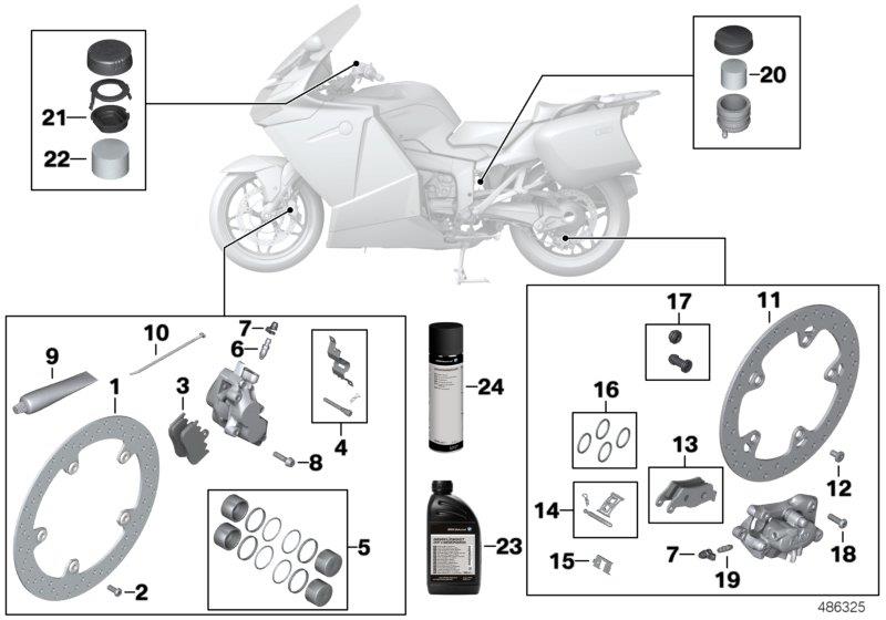 Diagram Brake service for your 2008 BMW K1200GT   