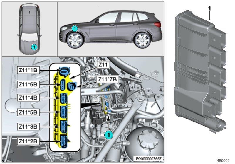 Diagram Integrated supply module Z11 for your BMW M6  