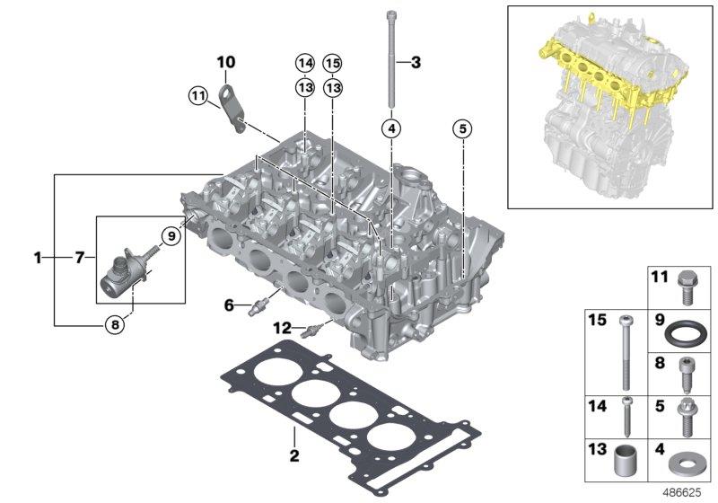 Diagram Cylinder Head for your BMW 330i  