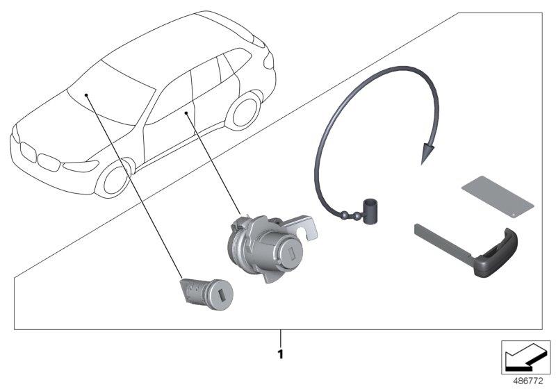 Diagram Master key locking for your BMW X5  