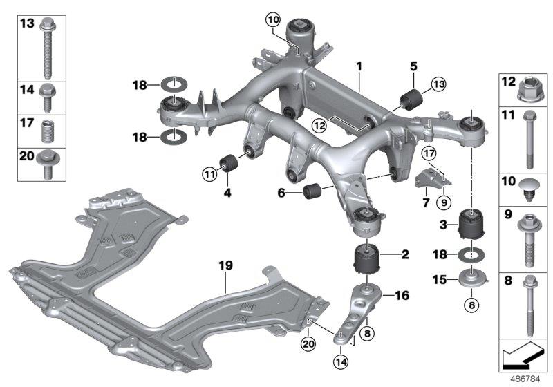 Diagram Rear axle carrier for your BMW X2  