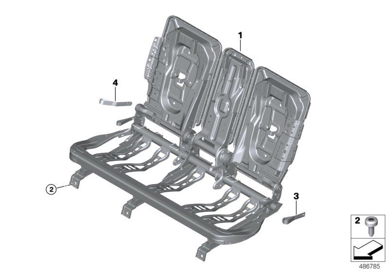 Diagram Seat, rear, seat frame, base seat for your 2010 BMW M6   