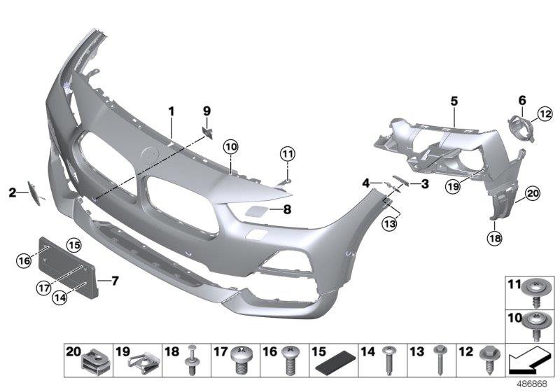 Diagram Trim cover, front for your 2018 BMW X2  28iX 