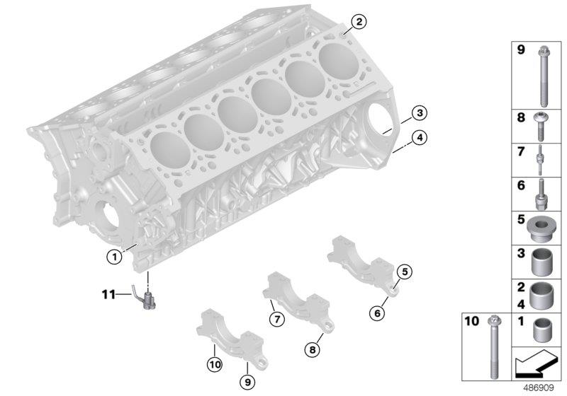 Diagram Engine block mounting parts for your 2015 BMW X1   