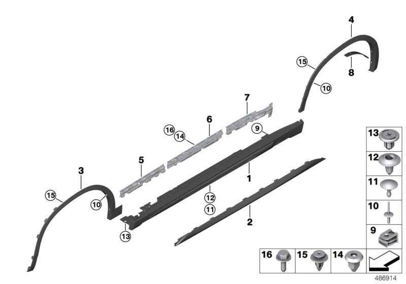 Diagram M cover for rocker panel / wheel arch for your 2021 BMW 840i   