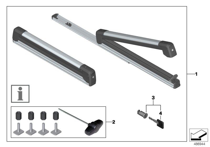 Diagram Ski and snowboard holder pull-out for your BMW 328d  