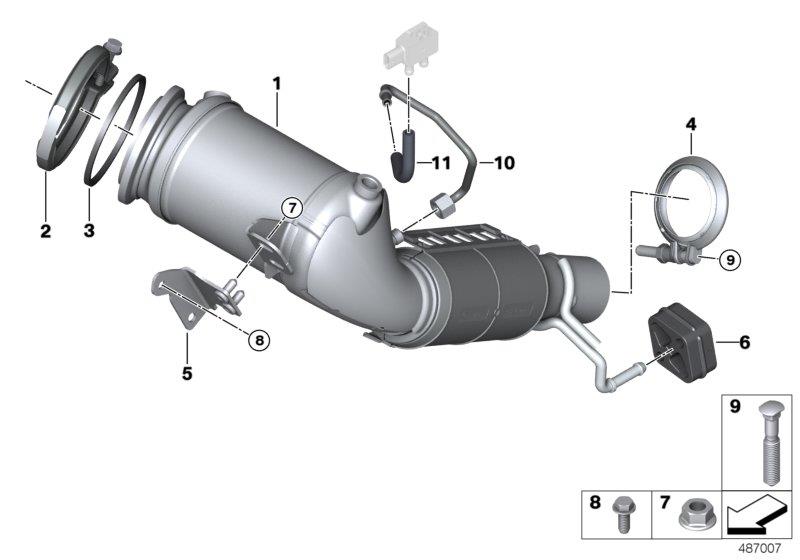 Diagram Engine-side catalytic converter for your BMW X2  