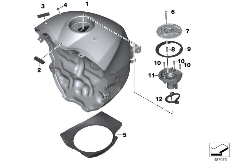 Diagram Fuel container with filler pipe for your 2014 BMW R1200RT   