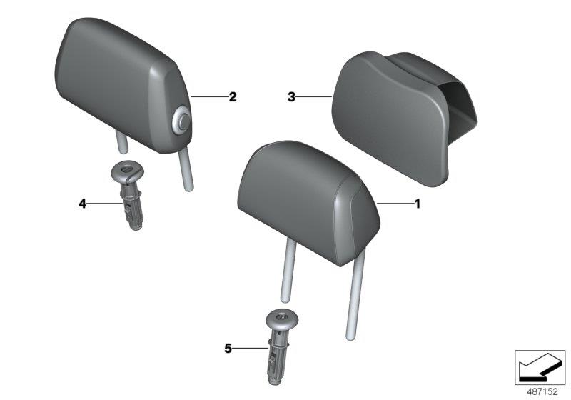 Diagram Rear seat head restraint for your BMW