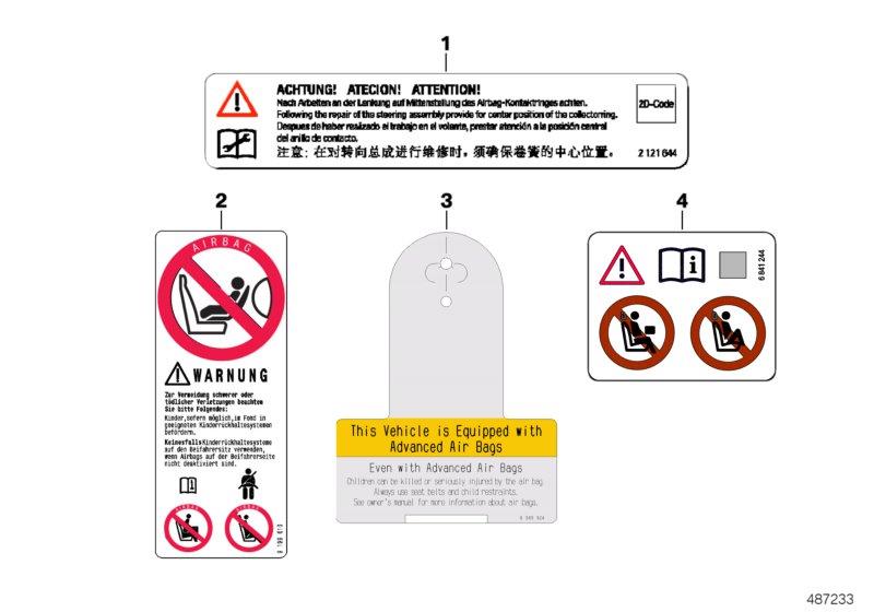 Diagram Instruction notice, Airbag for your MINI