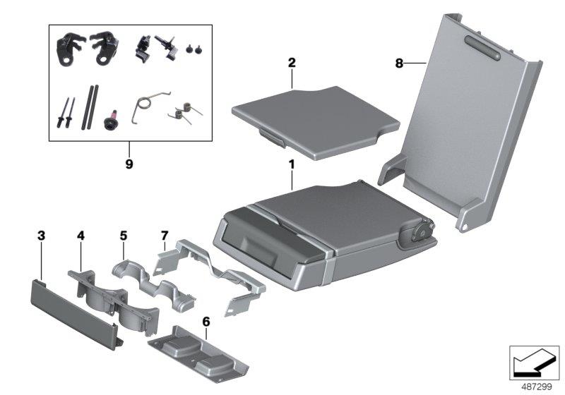 Diagram Rear seat center armrest for your 1988 BMW M6   