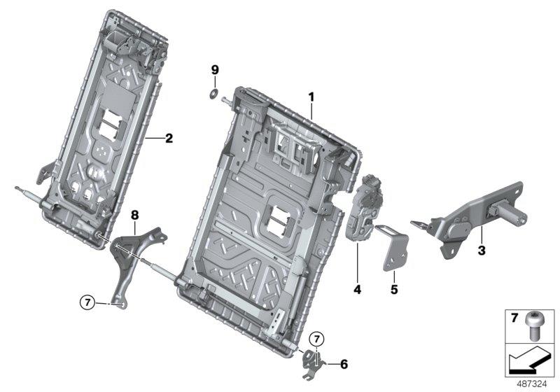 Diagram Seat, rear, seat frame, load-through for your 2012 BMW 740Li   
