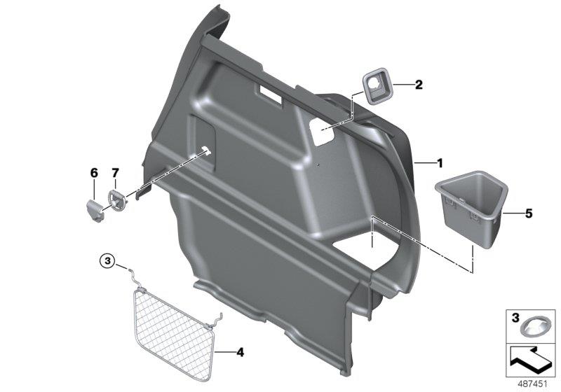 Diagram Right TRUNK TRIM for your 1988 BMW M6   