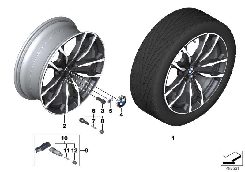 Le diagramme BMW roue al.lég.rayons doubles 787M-20" pour votre BMW