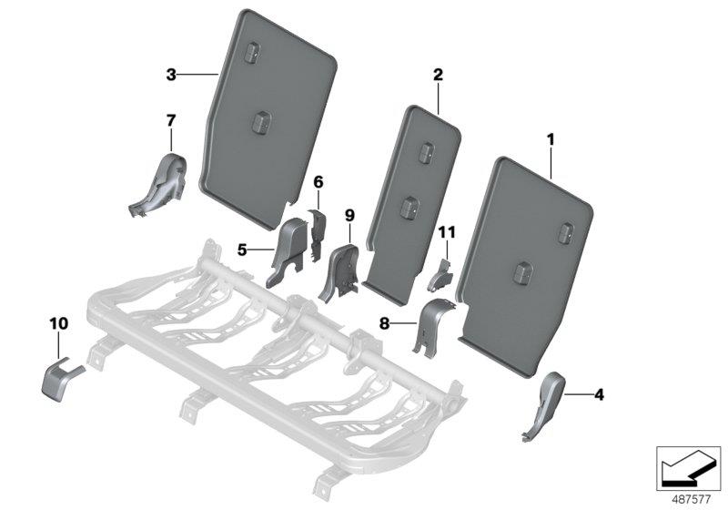 Diagram Seat, rear, seat trim covers for your 2006 BMW M6   