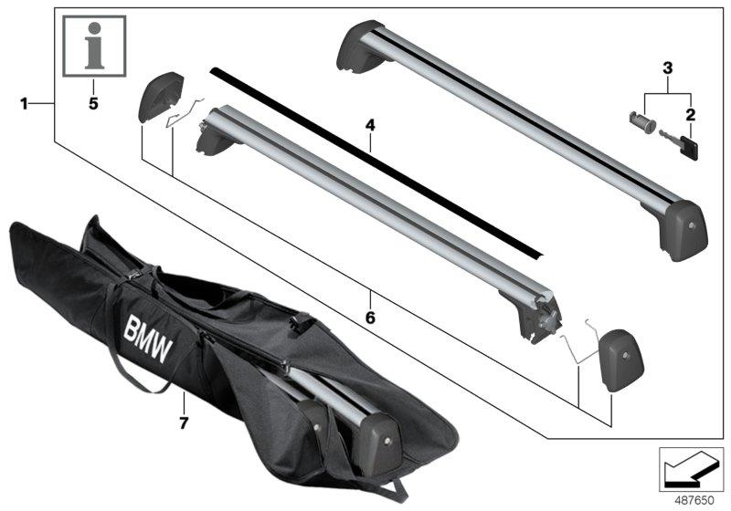 Diagram Railing carrier for your 2005 BMW 330i   