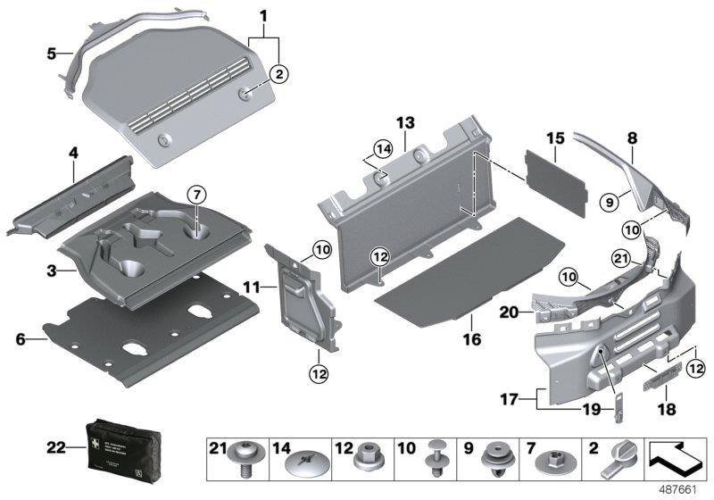 Diagram Trunk trim panel for your 1988 BMW M6   