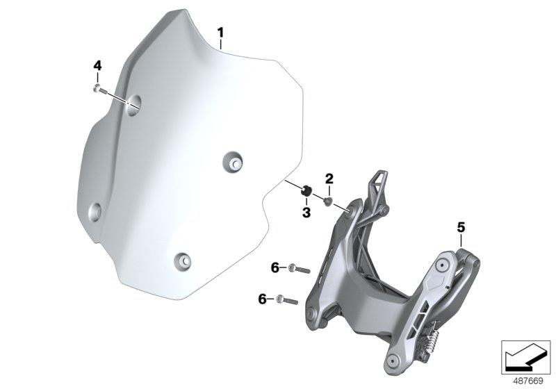 Diagram Touring windshield for your 2013 BMW R1200GS   