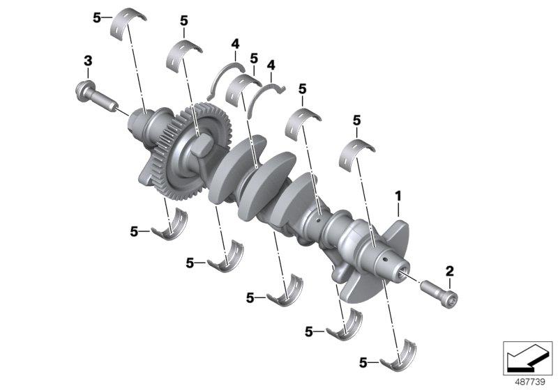 Diagram Crankshaft with bearing for your 2025 BMW S1000R   