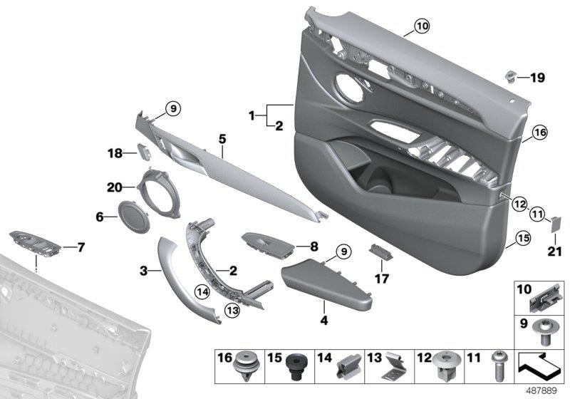 Diagram Door trim panel, front for your 2018 BMW X2 28iX  