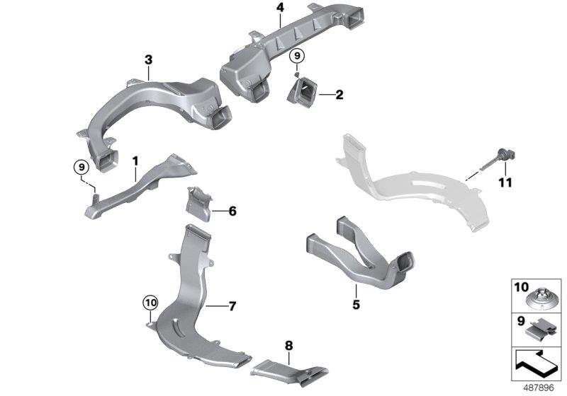 Diagram AIR CHANNEL for your BMW M6  