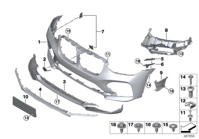 Diagram Trim cover, front for your BMW X4  