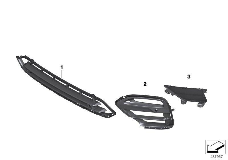 Diagram Trim, decor elements, front for your 2016 BMW M6   