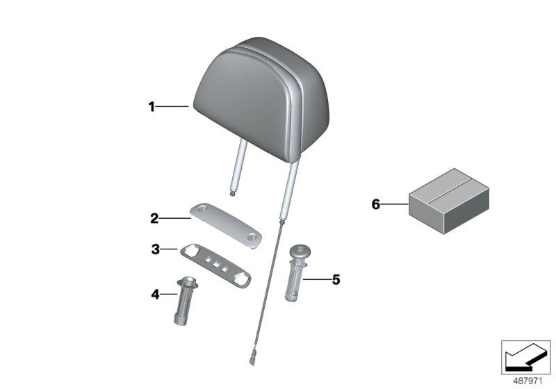 Diagram Seat, front, head restraint for your 2014 BMW M6   