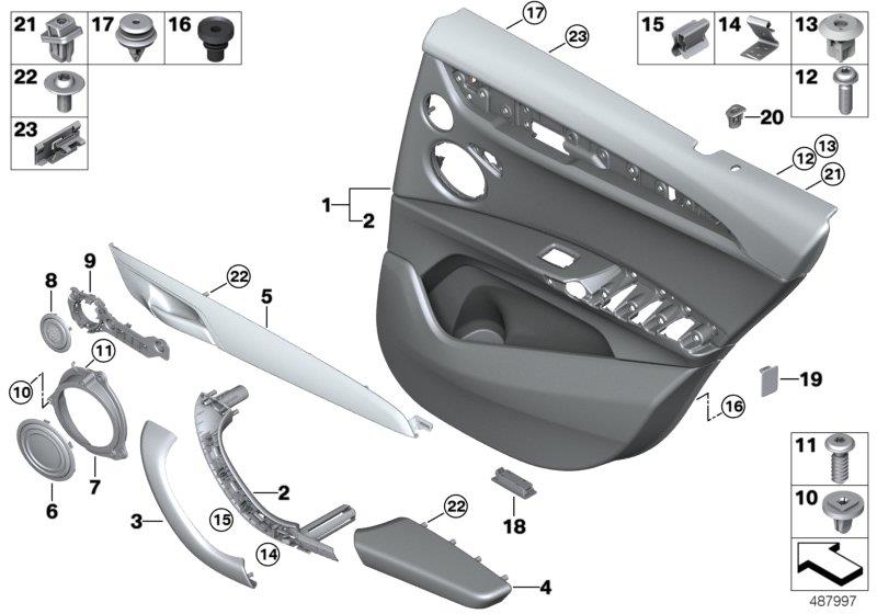 Diagram Door trim, rear for your 2023 BMW X3  30eX 