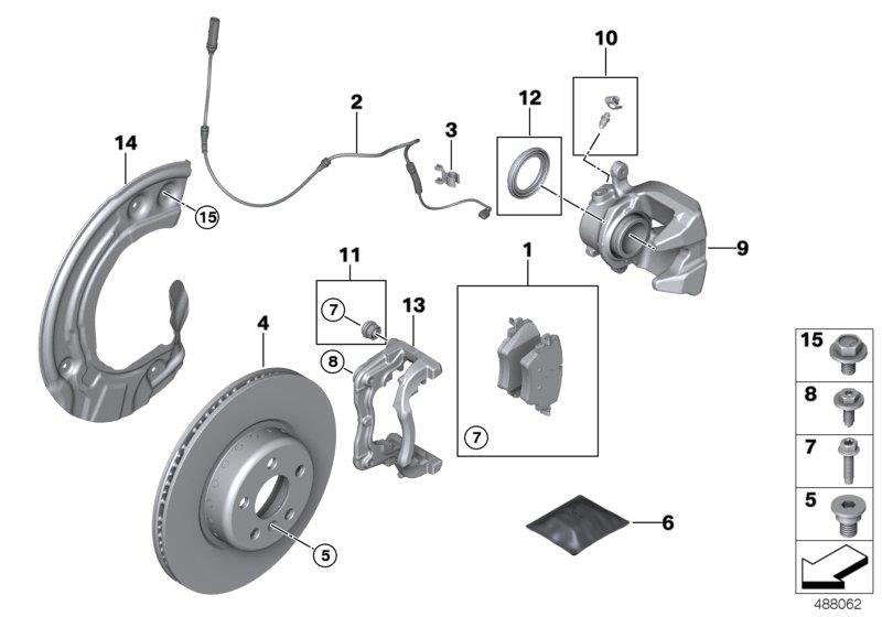 Diagram Front wheel brake for your 2016 BMW 228i   