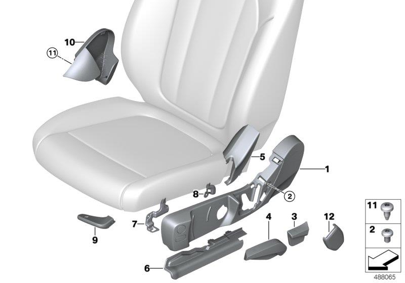 Diagram SEAT FRONT SEAT COVERINGS for your BMW