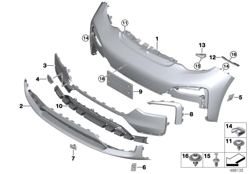 Diagram Trim cover, front for your 2016 BMW M4   