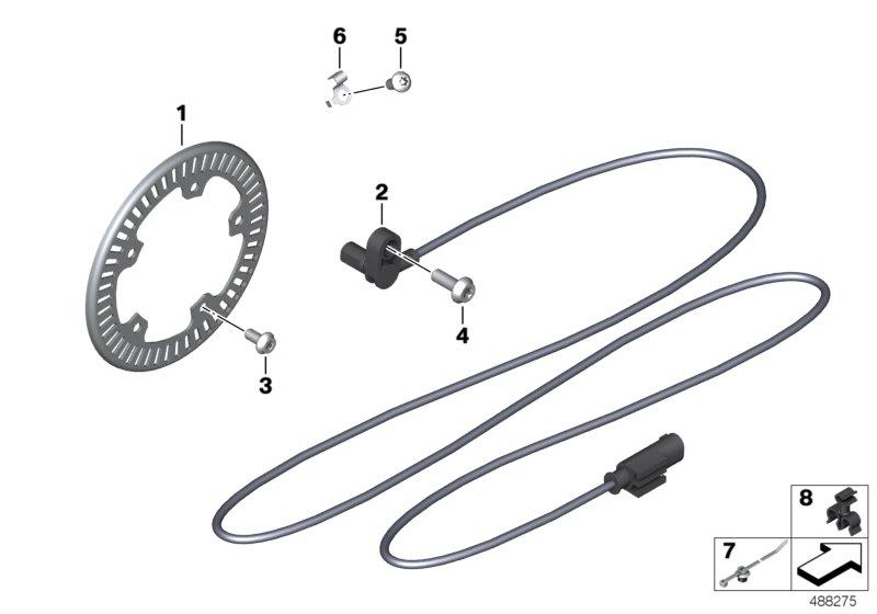 Diagram Rotational-speed sensor, rear for your 2014 BMW R1200R   