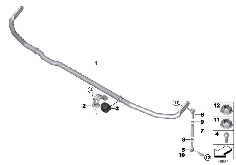Diagram Stabilizer, rear for your 2020 BMW 530e   