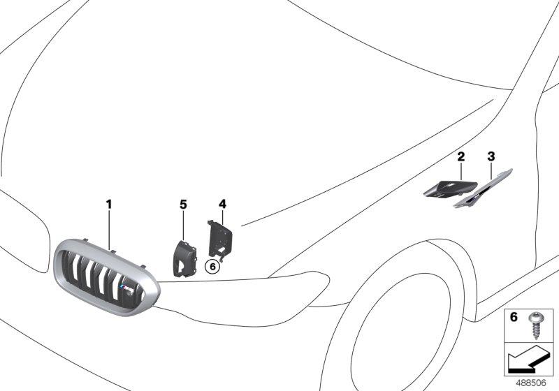 Diagram Exterior trim / grill for your 2009 BMW M6   