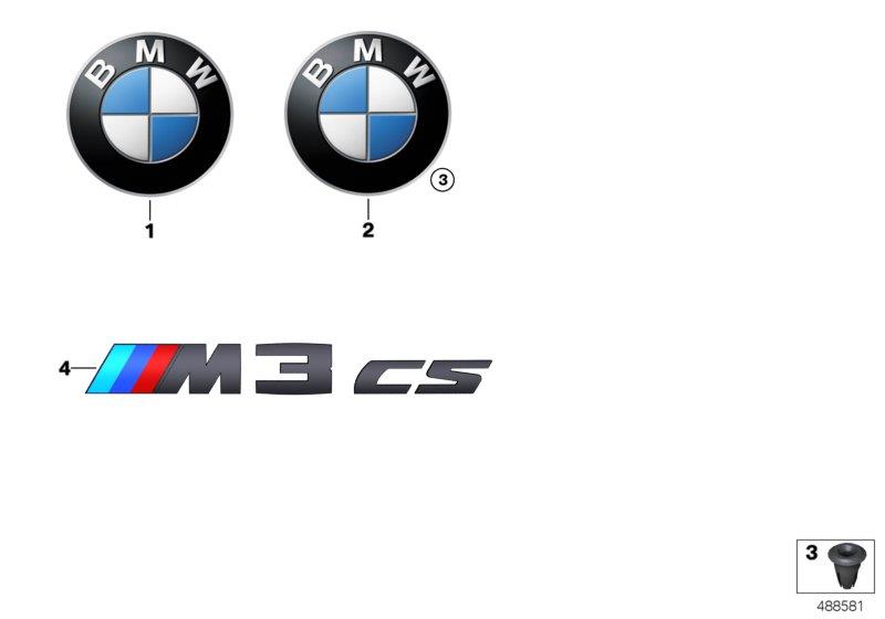 Diagram Emblems / letterings for your 1999 BMW M3   