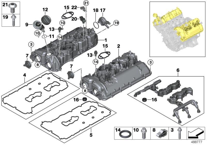 Diagram Cylinder head cover for your 2013 BMW 740Li   
